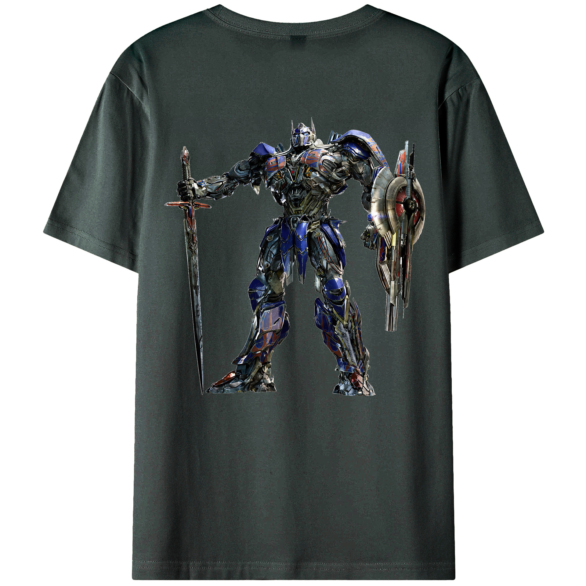 （画像用） Transformers トランスフォーマー 綿100％ メンズ半袖Tシャツ（バックプリント） 通気性